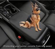 🚗 intget car center console cover for 2021 2022 honda accord - leather armrest cover with dog seat protector - honda accord interior accessories (black stitches) логотип