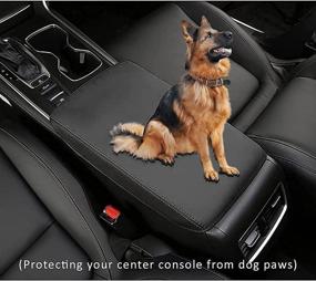 img 3 attached to 🚗 INTGET Car Center Console Cover for 2021 2022 Honda Accord - Leather Armrest Cover with Dog Seat Protector - Honda Accord Interior Accessories (Black Stitches)