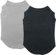 🐶 plain clothes dog shirts - chol&vivi soft and thin t-shirt vest, 2-pack blank fit for extra small to extra large size dogs, puppies - large plus size, black and grey логотип