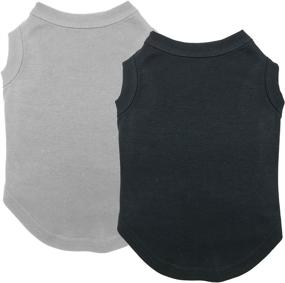 img 4 attached to 🐶 Plain Clothes Dog Shirts - Chol&Vivi Soft and Thin T-Shirt Vest, 2-Pack Blank Fit for Extra Small to Extra Large Size Dogs, Puppies - Large Plus Size, Black and Grey