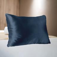 queen size myk 100% natural mulberry silk pillowcase - 22 momme, okeo-tex certified, hypoallergenic - indigo logo