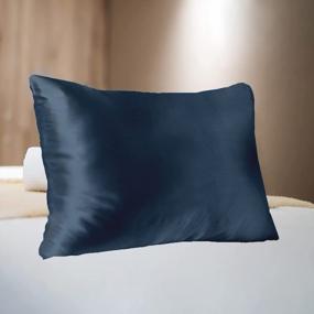 img 4 attached to Queen Size MYK 100% Natural Mulberry Silk Pillowcase - 22 Momme, OKEO-TEX Certified, Hypoallergenic - Indigo