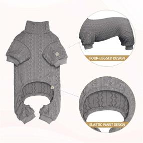 img 1 attached to 🐶 Cozy and Stylish Dog Sweater: Turtleneck Knitted Clothes for Large Dogs - Grey & L