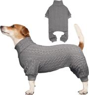 🐶 cozy and stylish dog sweater: turtleneck knitted clothes for large dogs - grey & l логотип