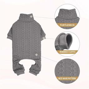 img 2 attached to 🐶 Cozy and Stylish Dog Sweater: Turtleneck Knitted Clothes for Large Dogs - Grey & L