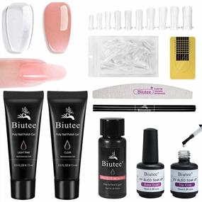 img 4 attached to Get Salon-Worthy Nails With Biutee Poly Gel Nail Kit - Perfect For Beginners!