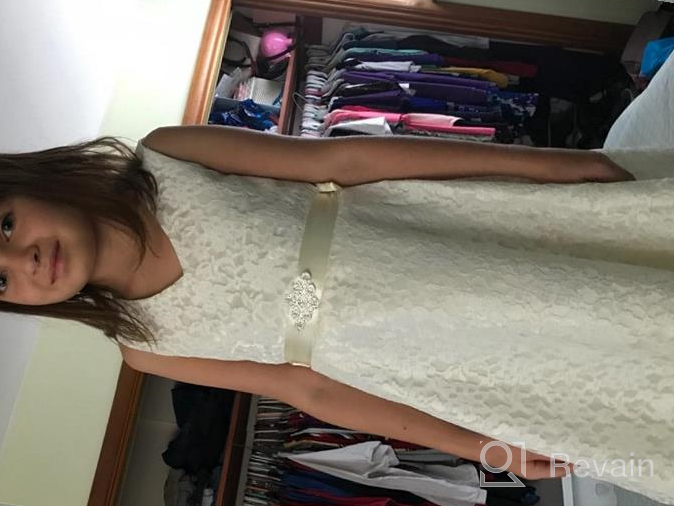 img 1 attached to Bow Dream Elegant V-Neck 🌸 Sleeveless Flower Girl Dress with Lovely Lace review by Felicia Evans