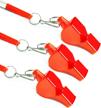 professional emergency whistles, pack of 3 with lanyards - loud and pealess for lifeguard rescue, survival and self-defense logo