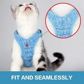 img 3 attached to Cat Harness And Leash Set For Walking Escape Proof Adjustable Soft Padded Vest With Running Cushioning Comfortable Outdoor Jacket For Pet Kitten Puppy Rabbit Blue S