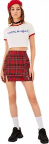 img 2 attached to Women'S Plaid Skirt: High-Waisted Split Front Zip Up Mini Bodycon By WDIRARA