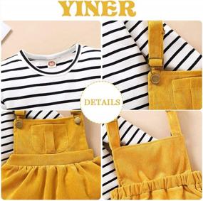 img 1 attached to Fall/Winter Toddler Girl Overall Outfits With Long Sleeve Stripe Top And Braces Skirt - Infant Girl'S Clothing Set