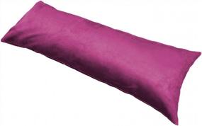 img 1 attached to Ultra-Soft Plush Micro-Suede Body Pillow Cover With Hidden Zipper 20” X 54” (Purple)