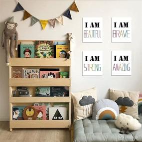 img 1 attached to 🌈 Cheerful Rainbow Motivational Wall Art Set for Girls' Room Décor: 4pcs Colorful 8"x10" Paint Framed Inspirational Phrases - Perfect for Nurseries and Bedrooms