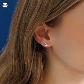 img 3 attached to Shine Like The Stars With Amberta'S 925 Sterling Silver Celestial Stud Earrings For Women