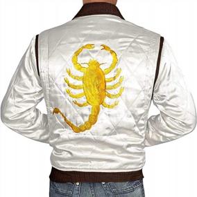 img 4 attached to Men'S Quilted Satin Bomber Jacket - Lightweight & Durable Quality.