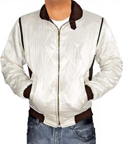 img 3 attached to Men'S Quilted Satin Bomber Jacket - Lightweight & Durable Quality.