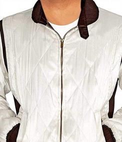 img 2 attached to Men'S Quilted Satin Bomber Jacket - Lightweight & Durable Quality.
