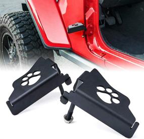 img 4 attached to Enhance Your Jeep Experience with Xprite Metal Steel Front Door Foot Pegs Dog Paw Rest Pedals - 2018-2021 Jeep Wrangler JL JLU Accessories