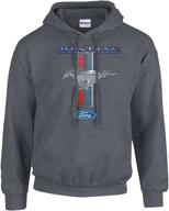 🏎️ ford mustang pony unisex hooded sweatshirt logo hoodie performance racing car muscle car hooded sweatshirt-black-small logo