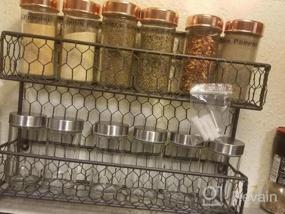 img 6 attached to Organize Your Kitchen With MyGift® Farmhouse Style Metal Wire Spice Rack - 2-Tier Seasoning Jar Storage Organizer For Wall Mount Or Countertop, In Sleek Black