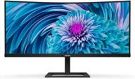 upgrade your display with philips 346e2cuae frameless ultrawide computer monitor: 3440x1440p, 100hz, curved screen, swivel adjustment and more! logo