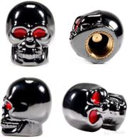 ✨ dsycar funny valve caps in cool skull style for cars, trucks, bikes, motorcycles - 4pcs/box (gun grey) logo