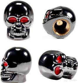img 4 attached to ✨ Dsycar Funny Valve Caps in Cool Skull Style for Cars, Trucks, Bikes, Motorcycles - 4pcs/Box (Gun Grey)
