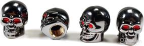 img 1 attached to ✨ Dsycar Funny Valve Caps in Cool Skull Style for Cars, Trucks, Bikes, Motorcycles - 4pcs/Box (Gun Grey)
