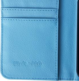 img 2 attached to Blue PU Leather Flip Folio Wallet Case For Samsung Galaxy S5 - Credit Card Holder, Wrist Strap & Magnetic Closure