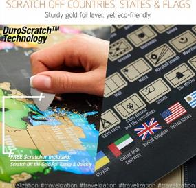 img 2 attached to Deluxe Scratch Off World Map With Flags And US States - Perfect Art Poster For Travelers!