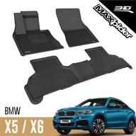 🚗 custom fit all-weather floor mats for bmw x5 2014-2018 / bmw x6 2015-2019, kagu series, black logo