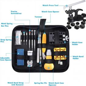 img 3 attached to Watch Repair Kit, Cridoz 181Pcs Watch Tools Kit Including Watch Link Removal Tool, Watch Case Back Opener, Watch Press Tool And Instruction Manual For Watch Band Sizing And Watch Battery Replacement