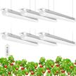 jesled full spectrum plant grow light, 3ft 180w(6 x 30w, 1000w equivalent), led grow lights strips, 3 modes timing function, linkable, t8 integrated growing lamp fixture, 6-pack logo