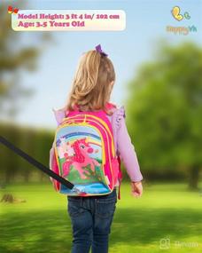 img 2 attached to HappyVk Unicorn Design Backpack with Leash: Anti Lost Walking Toddler Leash for Girls 1-4 Years Old