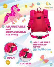 img 3 attached to HappyVk Unicorn Design Backpack with Leash: Anti Lost Walking Toddler Leash for Girls 1-4 Years Old