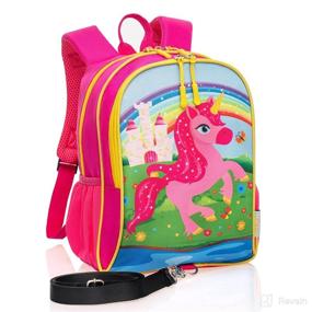 img 4 attached to HappyVk Unicorn Design Backpack with Leash: Anti Lost Walking Toddler Leash for Girls 1-4 Years Old