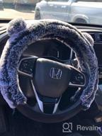 img 1 attached to Faux Fur Steering Wheel Cover, Two Tone Black/Brown With Glitter - Fits 14.5-15" Wheels - BDK Bear Fur Plush Fuzzy Car Truck Van SUV review by Paul Randall