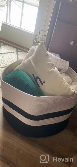 img 1 attached to Organize In Style With COSYLAND'S Extra Large Woven Cotton Laundry Basket review by Damian Grotting