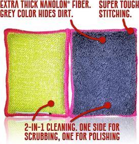 img 1 attached to 🧽 Nano Sponge Cleaning Sponges - Heavy Duty Household Kitchen and Dish Sponge, 2 Pack (Supersized 6 x 4, 4.5x3 inches)