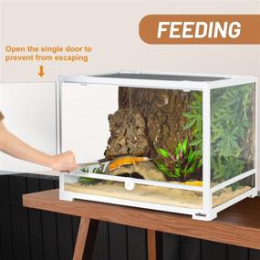 img 1 attached to 🦎 OIIBO 34 Gallon Reptile Tank: Front Opening Terrarium for Bearded Dragon, Lizard, Gecko, Snake | 24&#34; x 18&#34; x 18&#34; | Perfect Reptile Glass Enclosure for Pet Reptiles, Amphibians