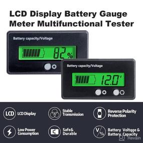 img 1 attached to 🔋 DC12V-84V Golf Cart Battery Meter & Capacity Monitor Indicator with LCD Display + Green Backlight, Waterproof & RV-Level Gauge Tester for Auto Car Vehicle - Lithium & Acid Battery Compatible