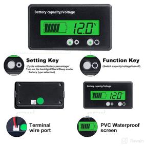 img 2 attached to 🔋 DC12V-84V Golf Cart Battery Meter & Capacity Monitor Indicator with LCD Display + Green Backlight, Waterproof & RV-Level Gauge Tester for Auto Car Vehicle - Lithium & Acid Battery Compatible