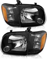 🚗 2005-2006 toyota tundra / 2005-2007 sequoia headlight assembly – black housing, driver and passenger side логотип