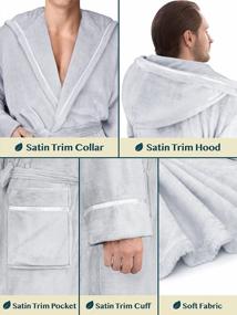 img 1 attached to PAVILIA Mens Hooded Fleece Robe, Bathrobe For Men With Hood, Plush Warm Spa Long Robe