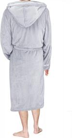 img 3 attached to PAVILIA Mens Hooded Fleece Robe, Bathrobe For Men With Hood, Plush Warm Spa Long Robe