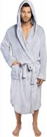 pavilia mens hooded fleece robe, bathrobe for men with hood, plush warm spa long robe логотип