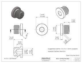 img 1 attached to M12 x 1.25 Stainless Steel 316 Slim Round Head Allen Key Slotted Plug with Copper Washer for O2 Oxygen Sensor or Oil Drain: Durable and Reliable Solution