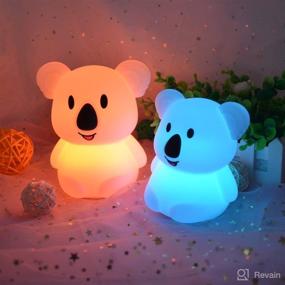 img 3 attached to Koala Night Light for Kids: Silicone Bedside Lamp with Adjustable Brightness & Color, Time Setting, and Remote Control