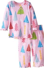 img 1 attached to 👧 Sara's Prints Soft Footed Pajamas for Girls