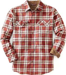 img 4 attached to Stay Warm And Stylish With Venado Men'S Flannel Plaid Shirt Featuring Full Reach Gusset